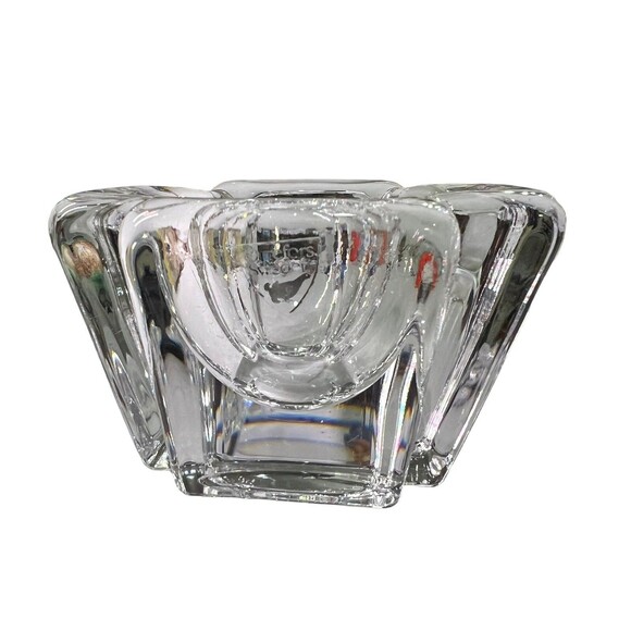 ORREFORS Sweden Crystal Max Cross Votive or Tea Light Candle Holder Anna Ehrner - Picture 2 of 11